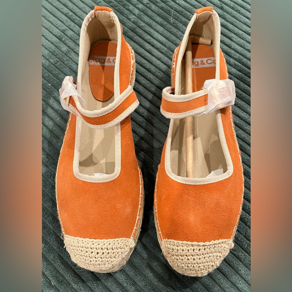 Tan Mary Jane Espadrille Flats